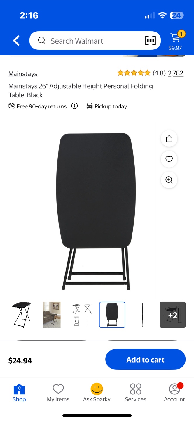 Mainstays Black Folding Fabric Chair & Table Set - photo 3