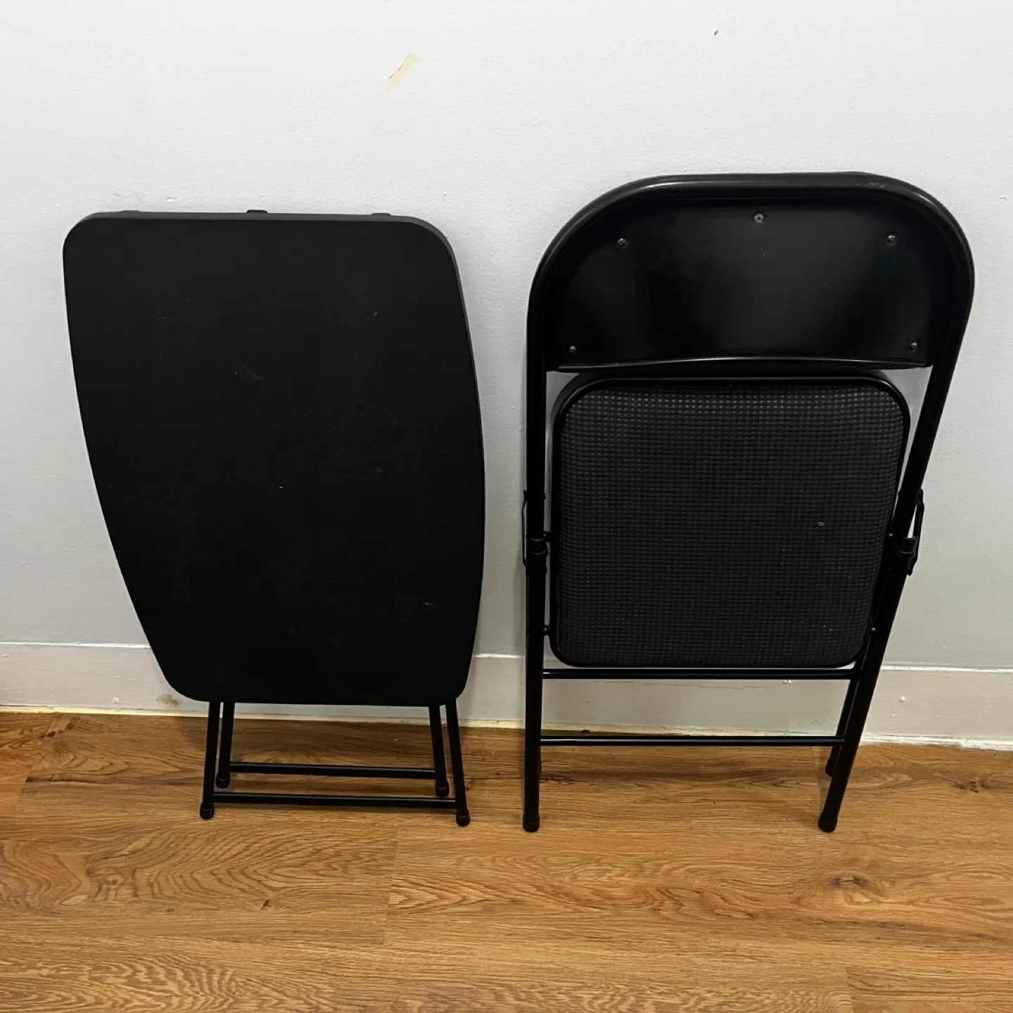 Mainstays Black Folding Fabric Chair & Table Set thumbnail