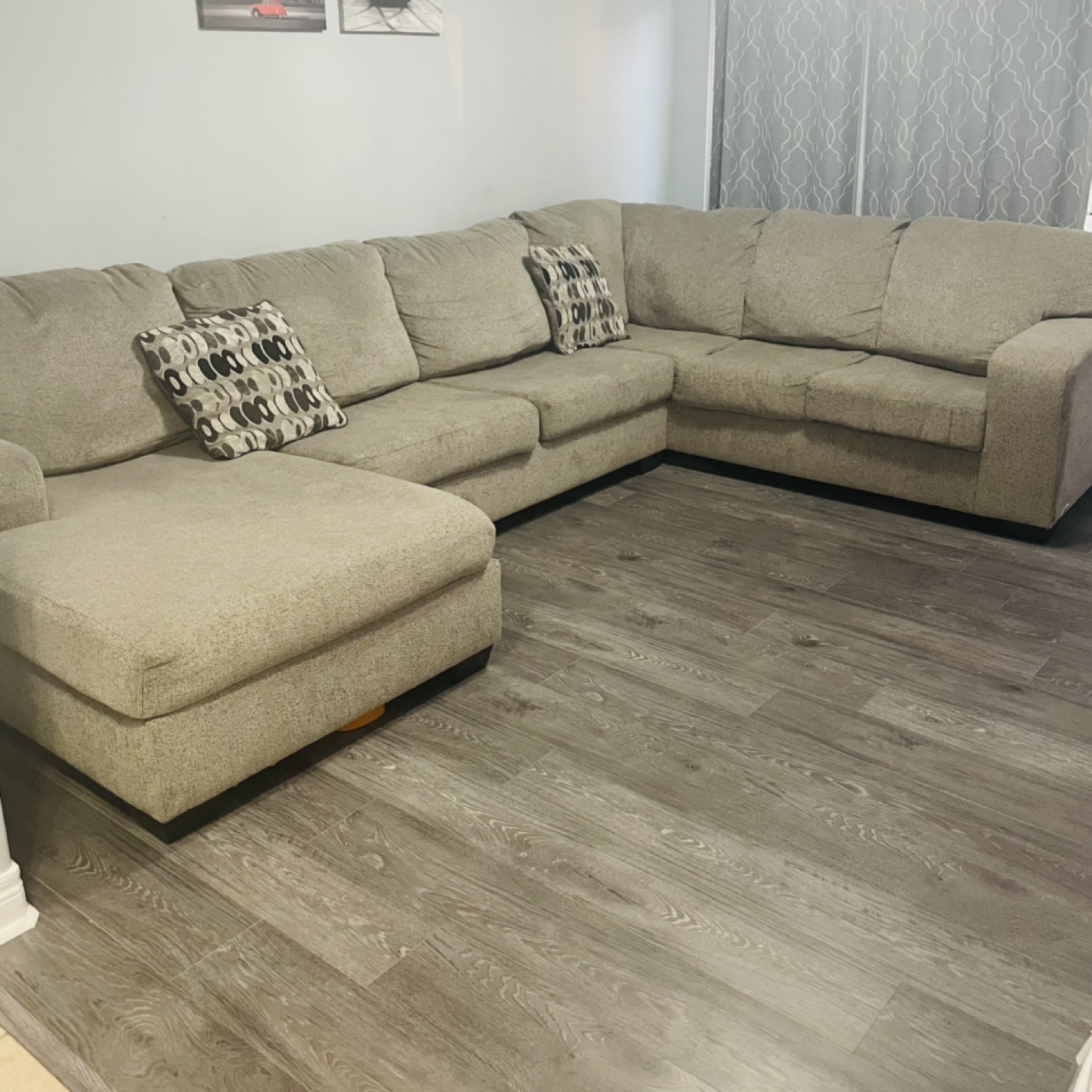 Grey U-shaped Sectional Sofa - photo 2