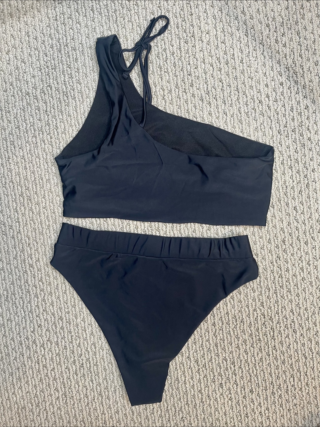 Black One-Shoulder Cutout Swimsuit - photo 5