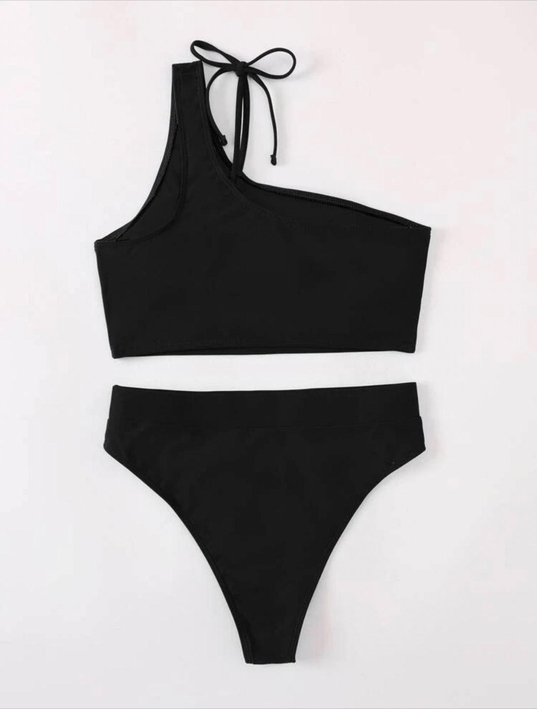 Black One-Shoulder Cutout Swimsuit - photo 3