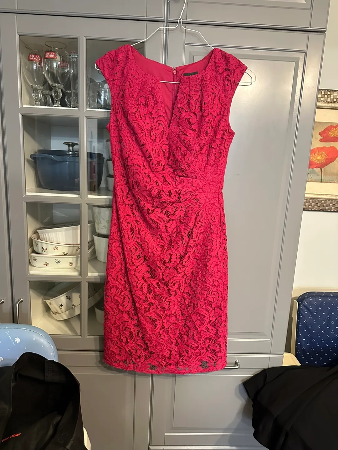 Adrianna Papell pink Lace Dress - Size 4 thumbnail