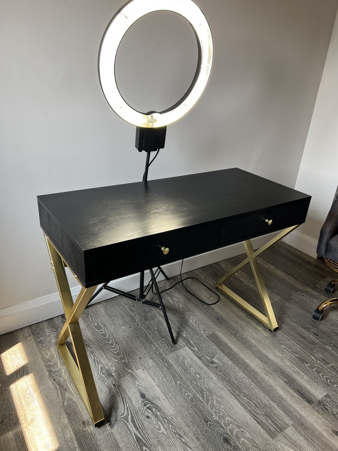 Black and Gold Accent Desk