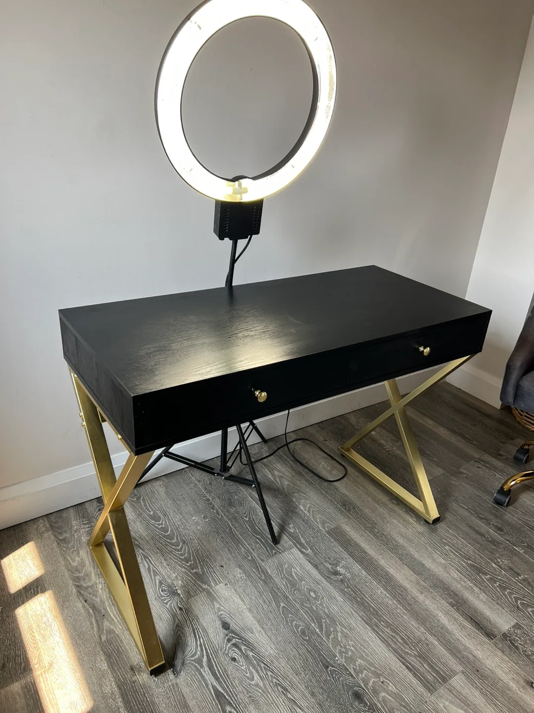 Black and Gold Accent Desk thumbnail