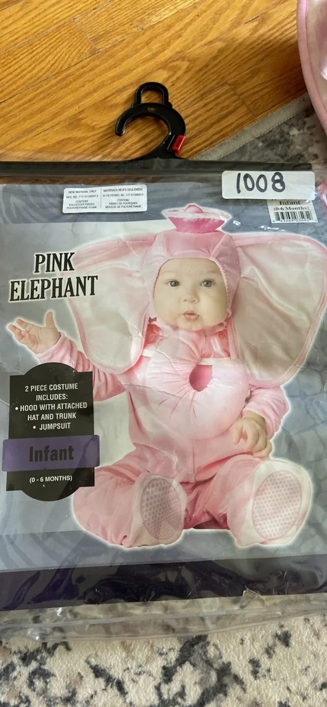 Pink Elephant Infant Costume (0-6 Months) thumbnail