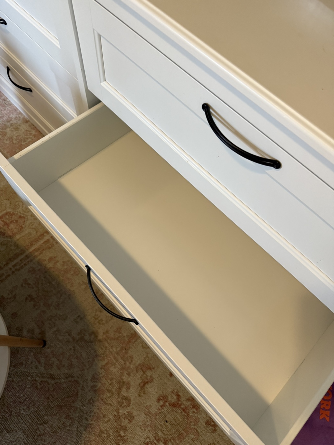 6 Drawer White Dresser with Black Handles - photo 3