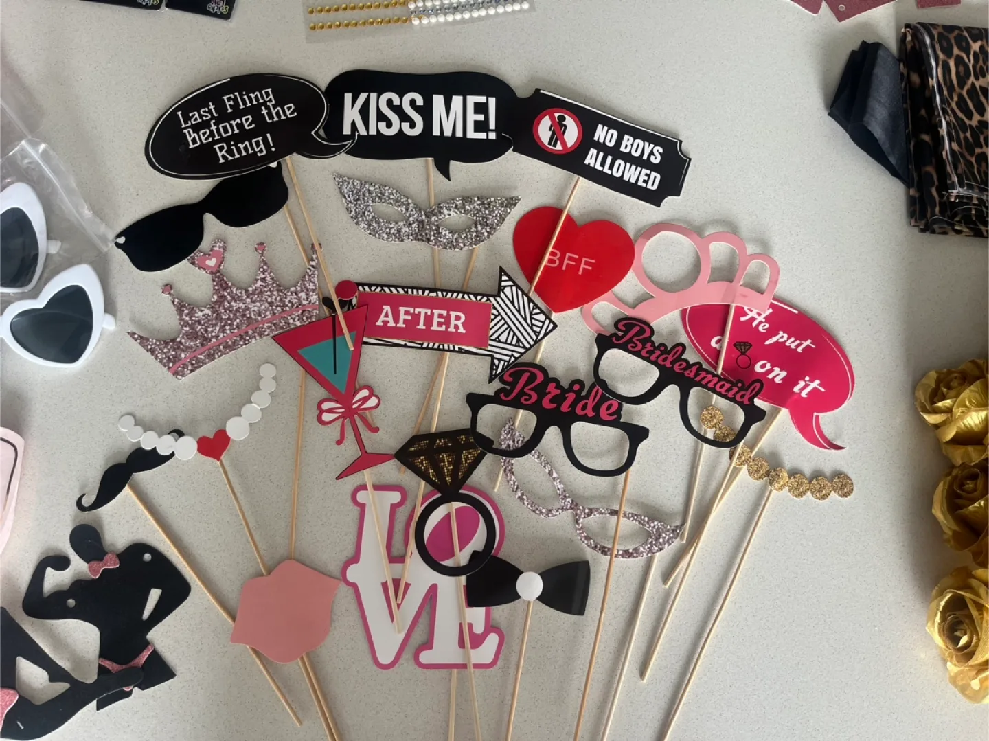 Bachelorette bridal party photo booth props thumbnail