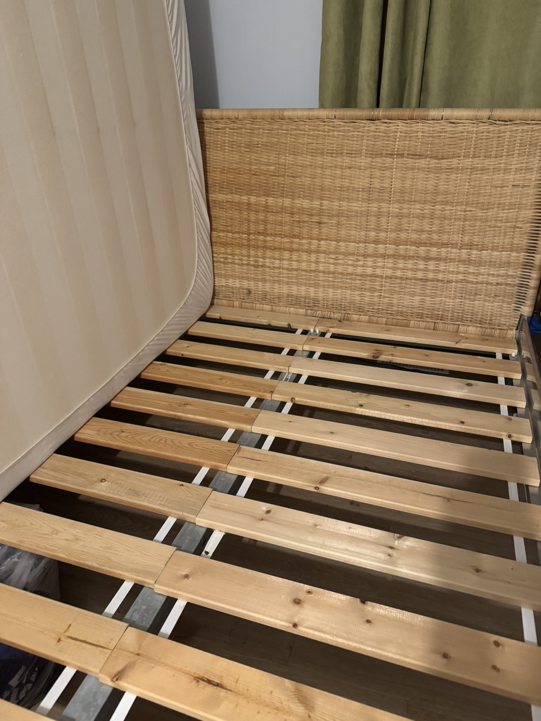 Wicker Bed Frame along with mattress - photo 3