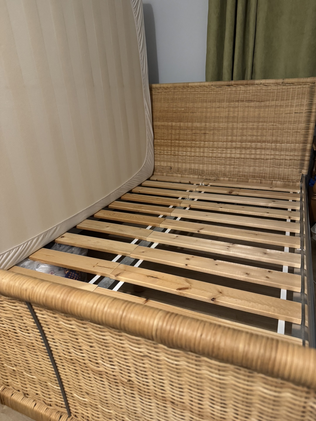 Wicker Bed Frame along with mattress - photo 2