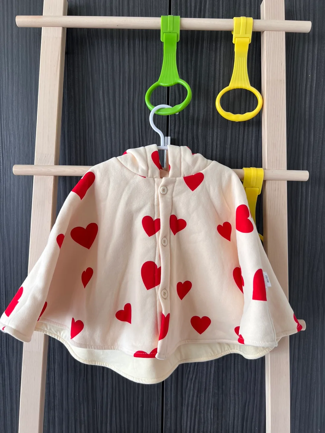 Baby Cape with Red Hearts thumbnail