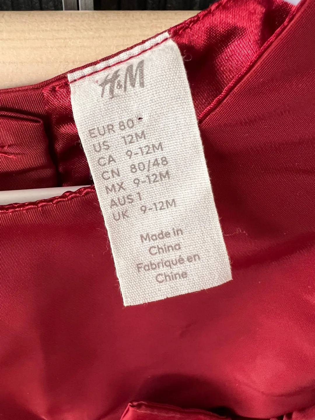 H&M Baby Red Dress, Size 9-12M image indicator(3)