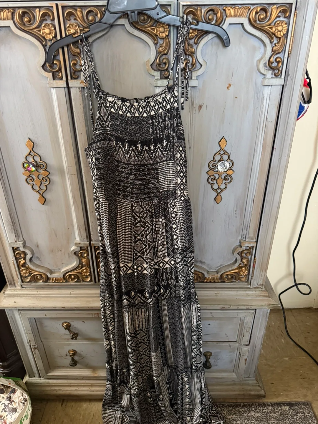 Wild Fable Black/White Maxi Dress - Size S thumbnail