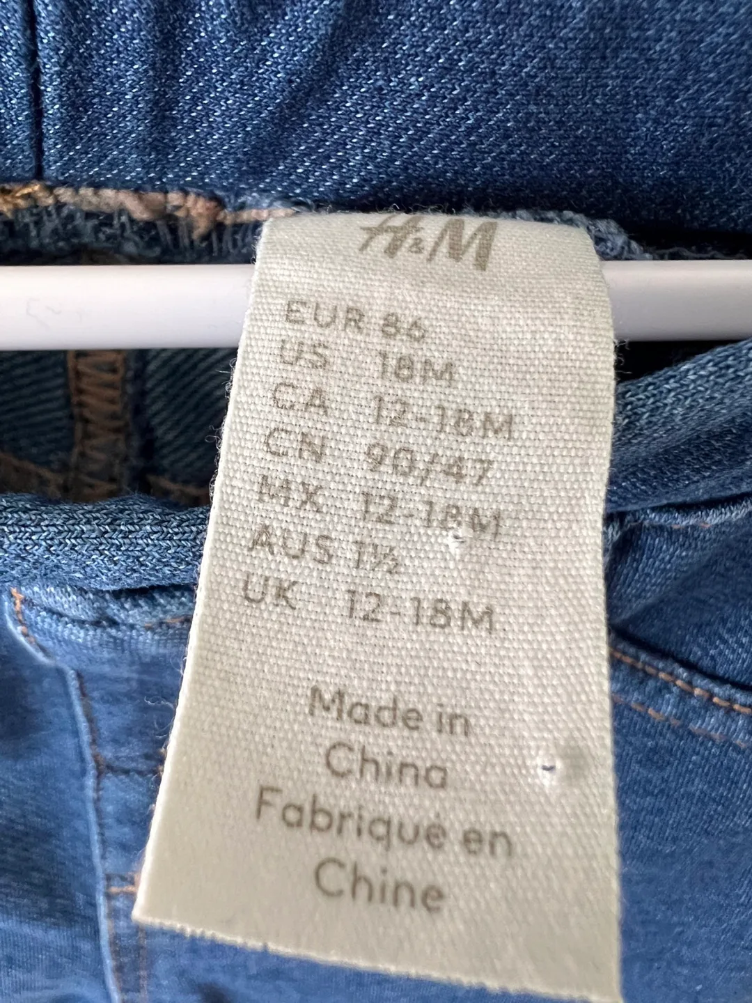 H&M 3-Pack Denim Look Jeggings - 12-18M image indicator(2)
