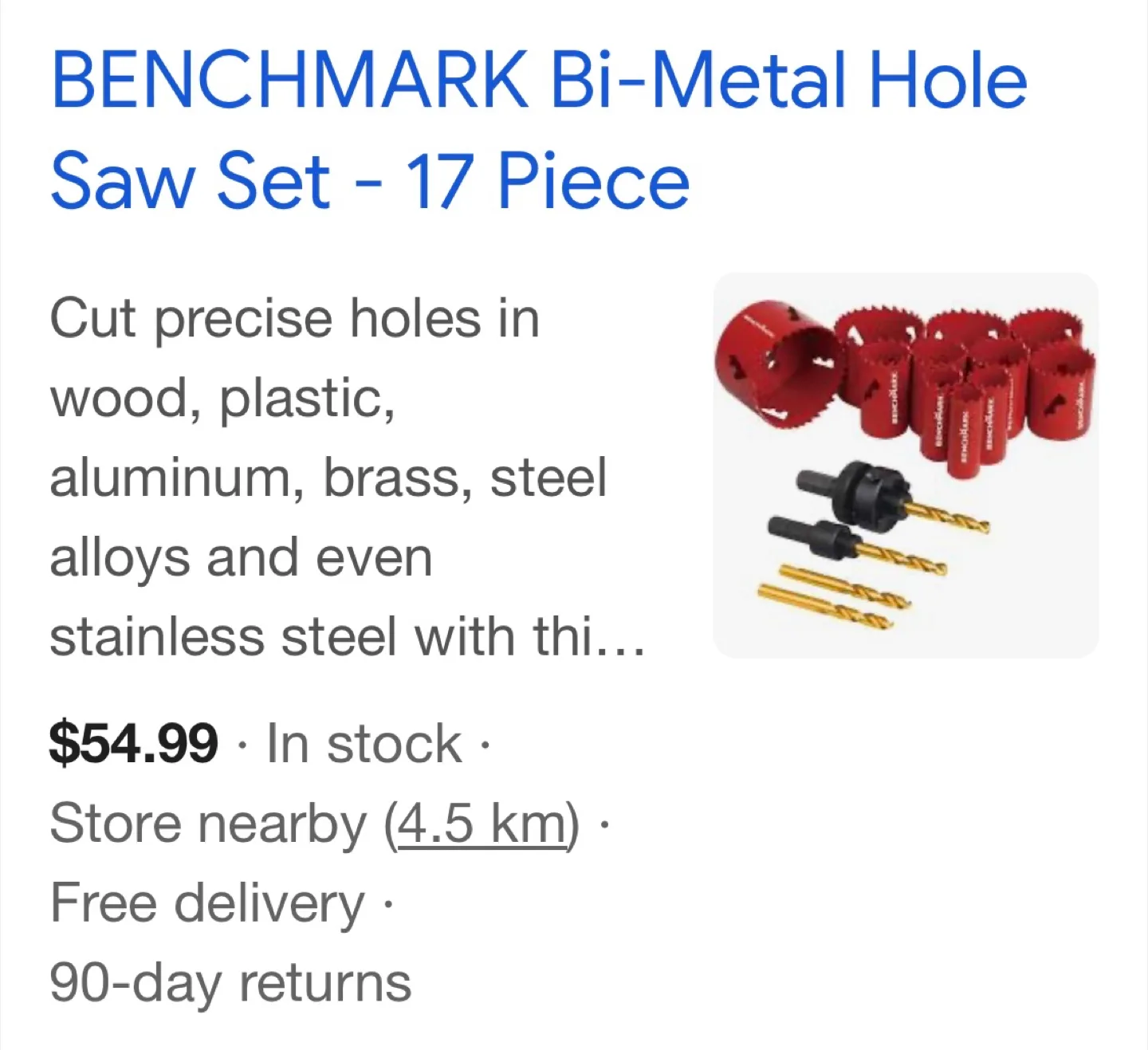Benchmark Bi-Metal Hole Saw Set - 17 Piece image indicator(2)