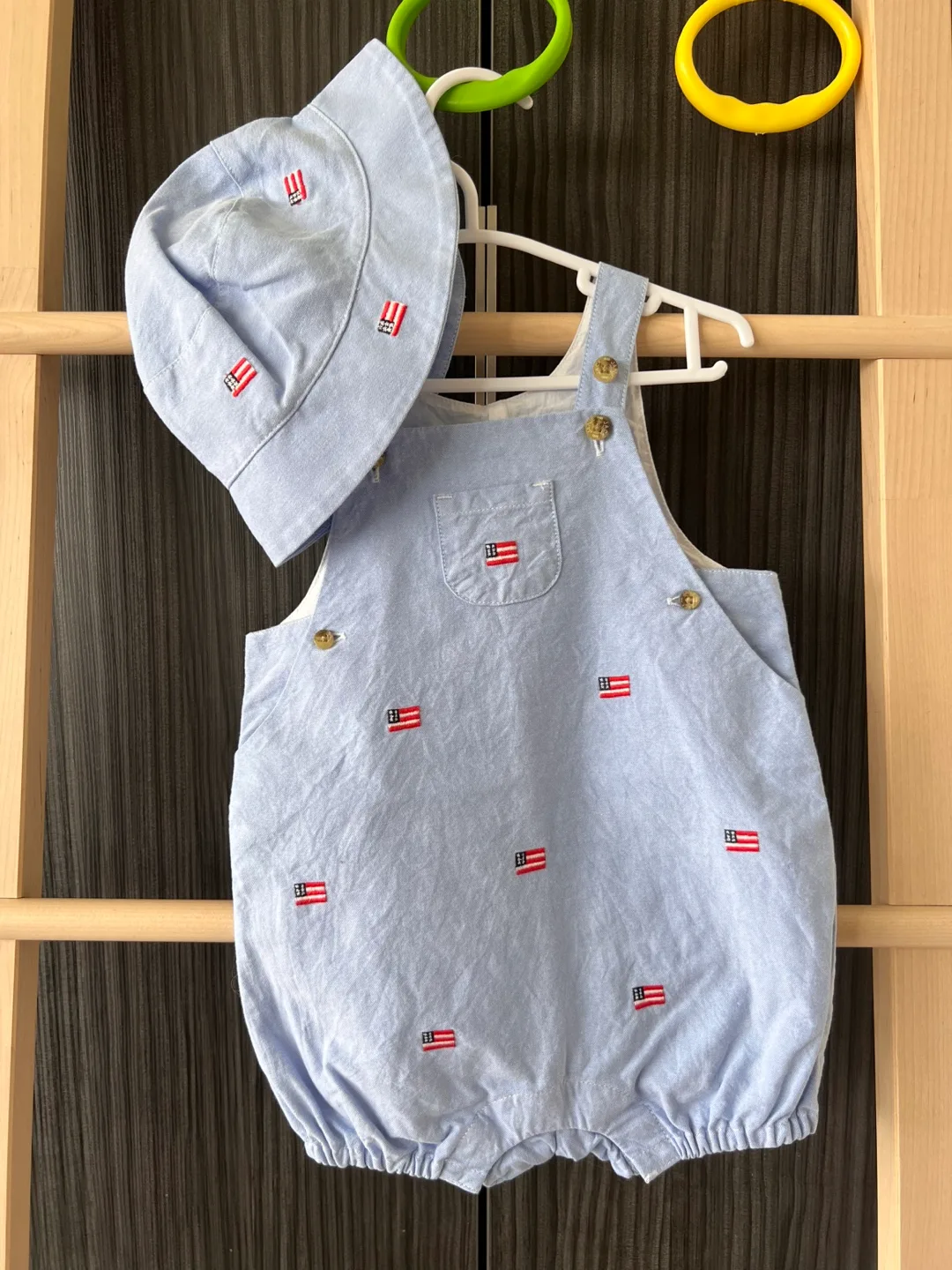 Janie and Jack Romper with Sun Hat (6-12 Months) thumbnail