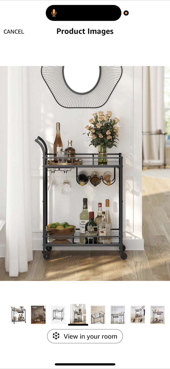 VASAGLE Black Bar Cart - photo 5