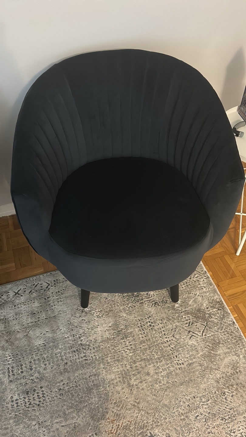 Dark blue navy Velvet Accent Chair - photo 4