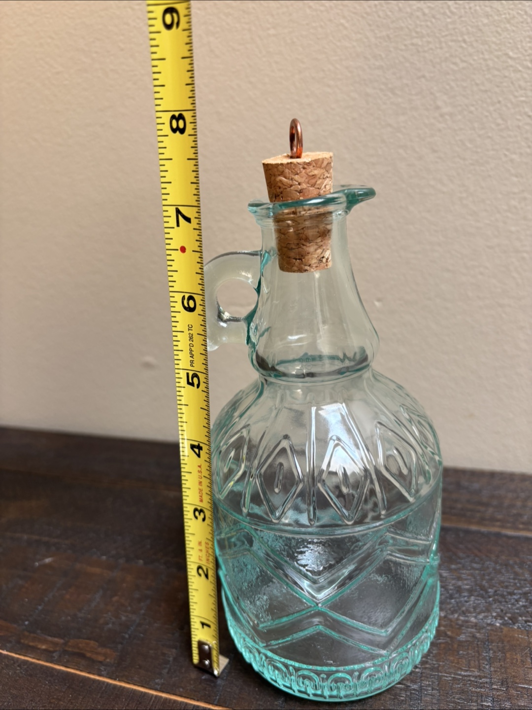 Decorative Glass Oil Dispenser with Cork - photo 3