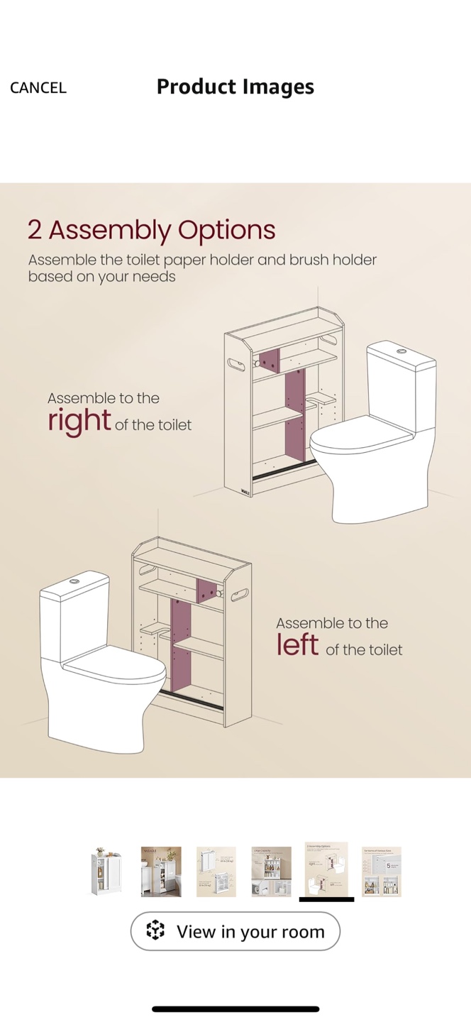 VASAGLE Bathroom Cabinet with Sliding Door - photo 3