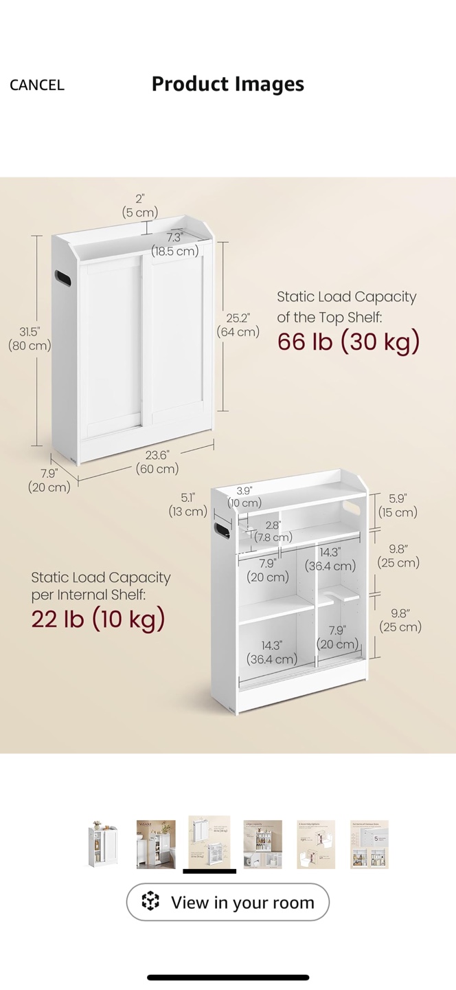 VASAGLE Bathroom Cabinet with Sliding Door - photo 5