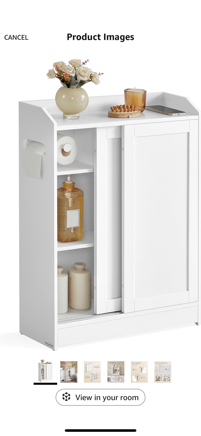 VASAGLE Bathroom Cabinet with Sliding Door