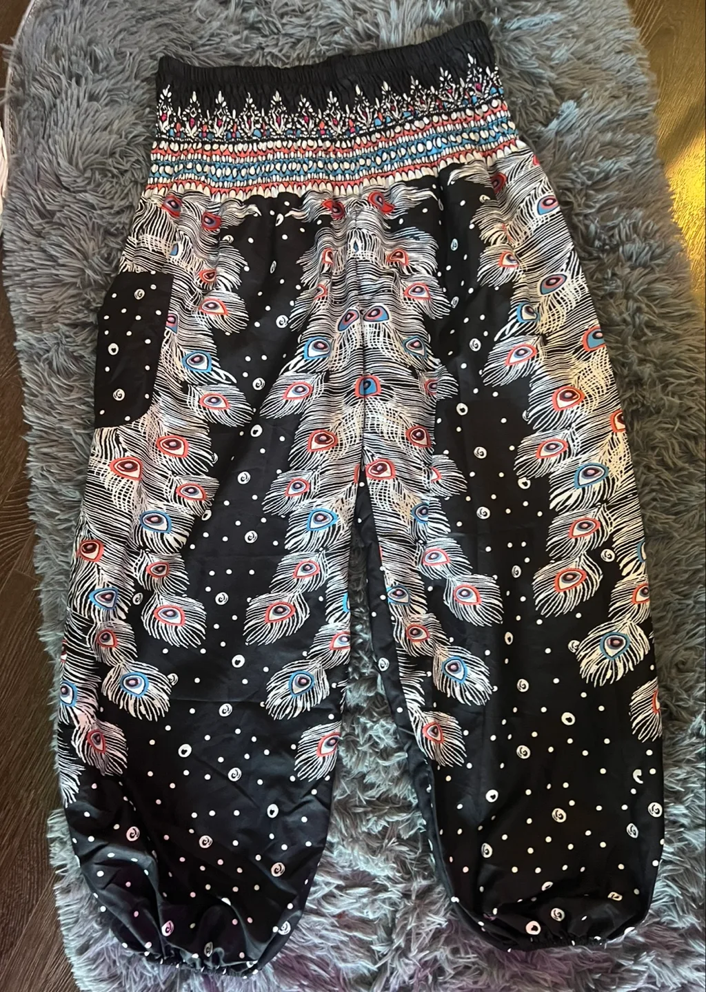 🍒Peacock Print Harem Pants thumbnail