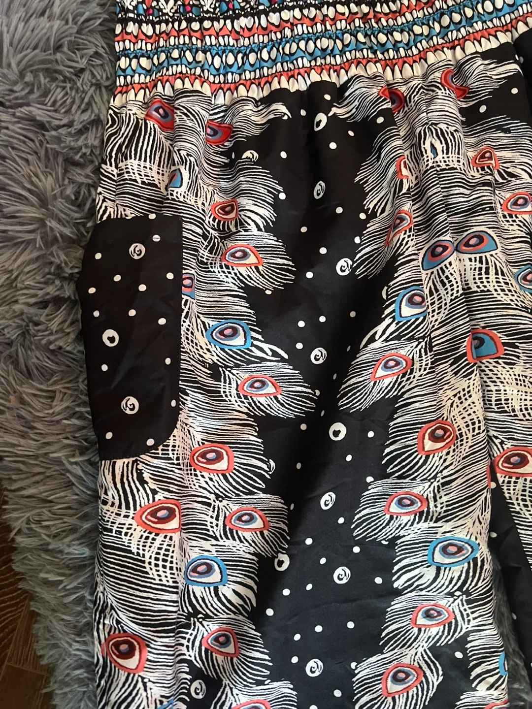 🍒Peacock Print Harem Pants image indicator(2)