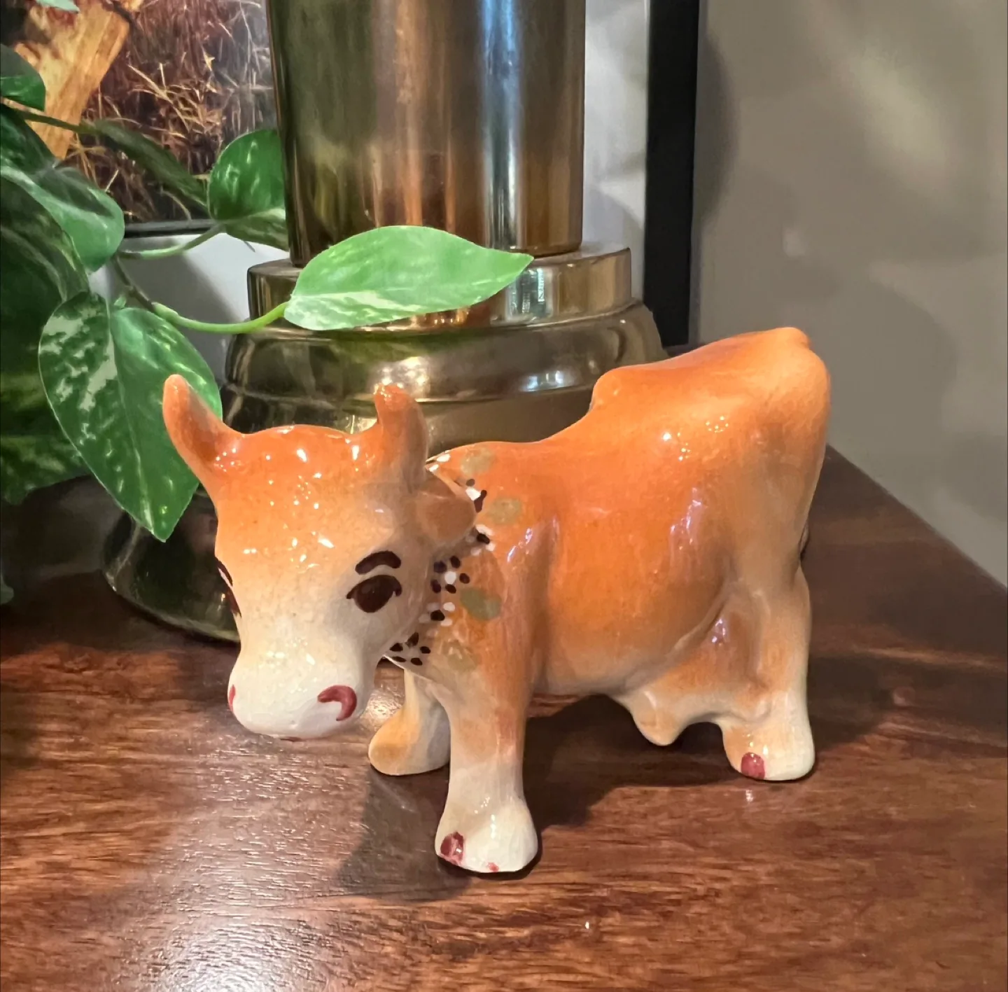 Vintage Ceramic Cow Figurine thumbnail