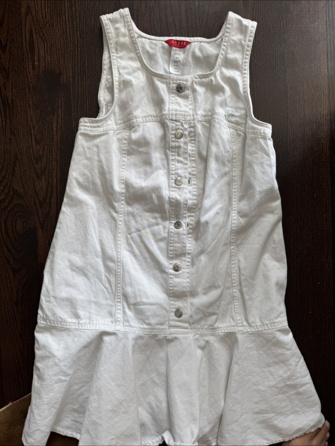 Guess White Denim Dress - Size 14