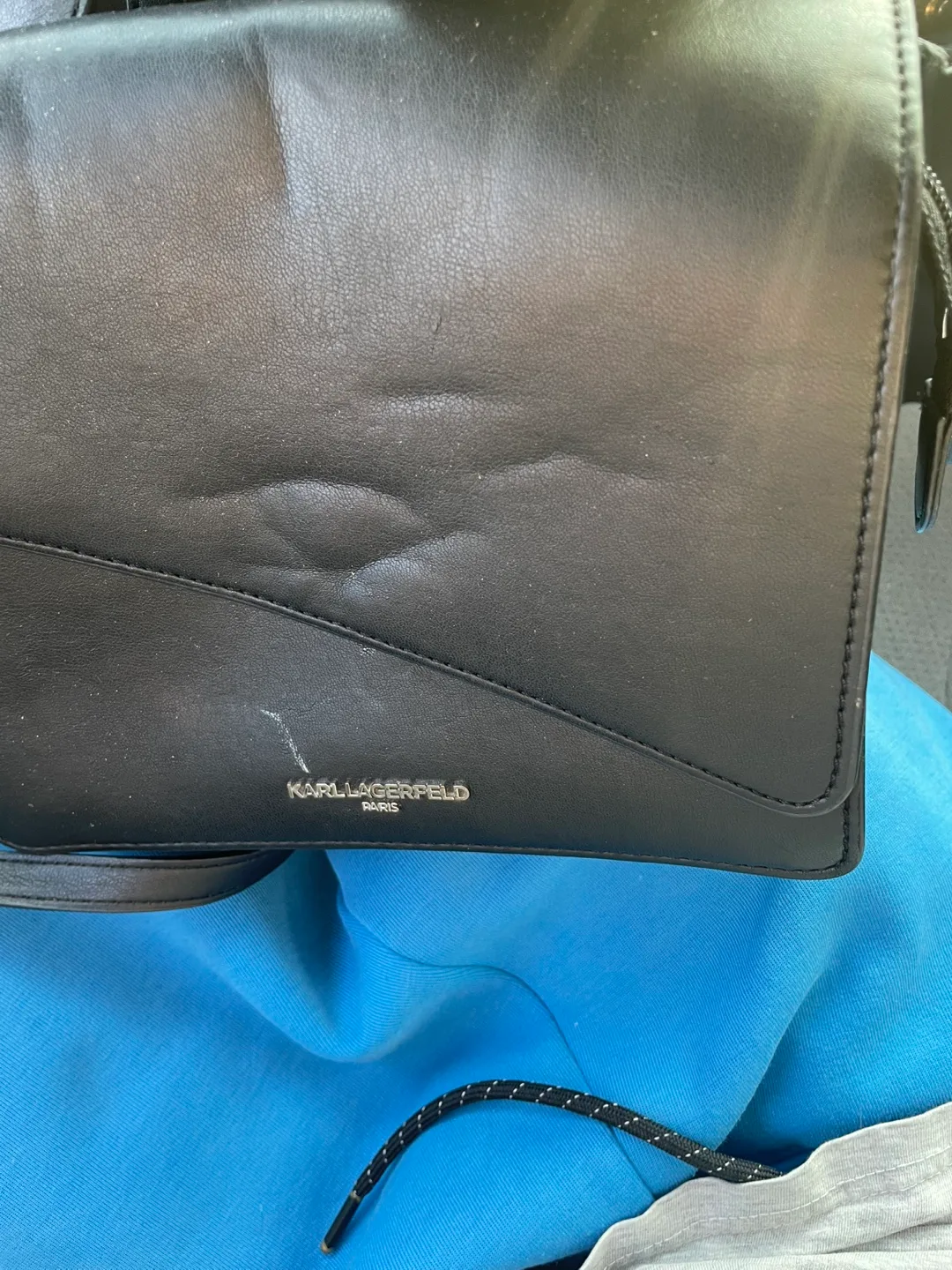 Karl Lagerfeld Paris Black Crossbody messenger Bag/ purse image indicator(3)