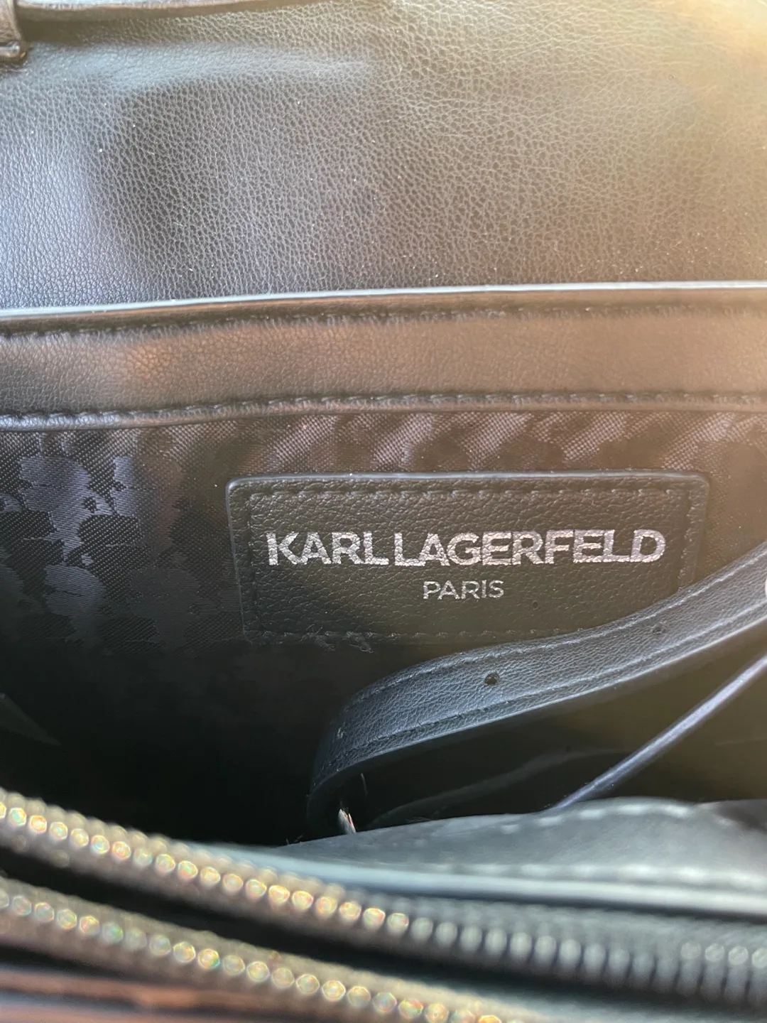 Karl Lagerfeld Paris Black Crossbody messenger Bag/ purse thumbnail