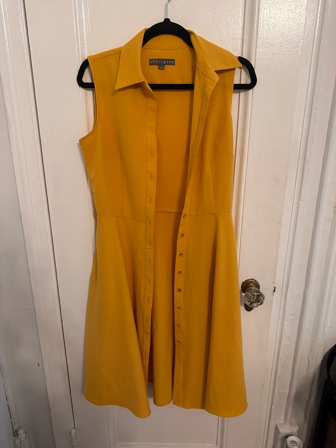 Sharagano Yellow Sleeveless Dress with Pockets thumbnail