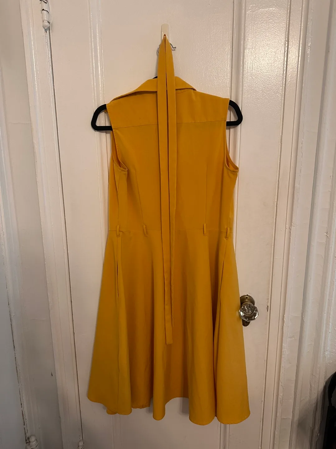 Sharagano Yellow Sleeveless Dress with Pockets image indicator(3)