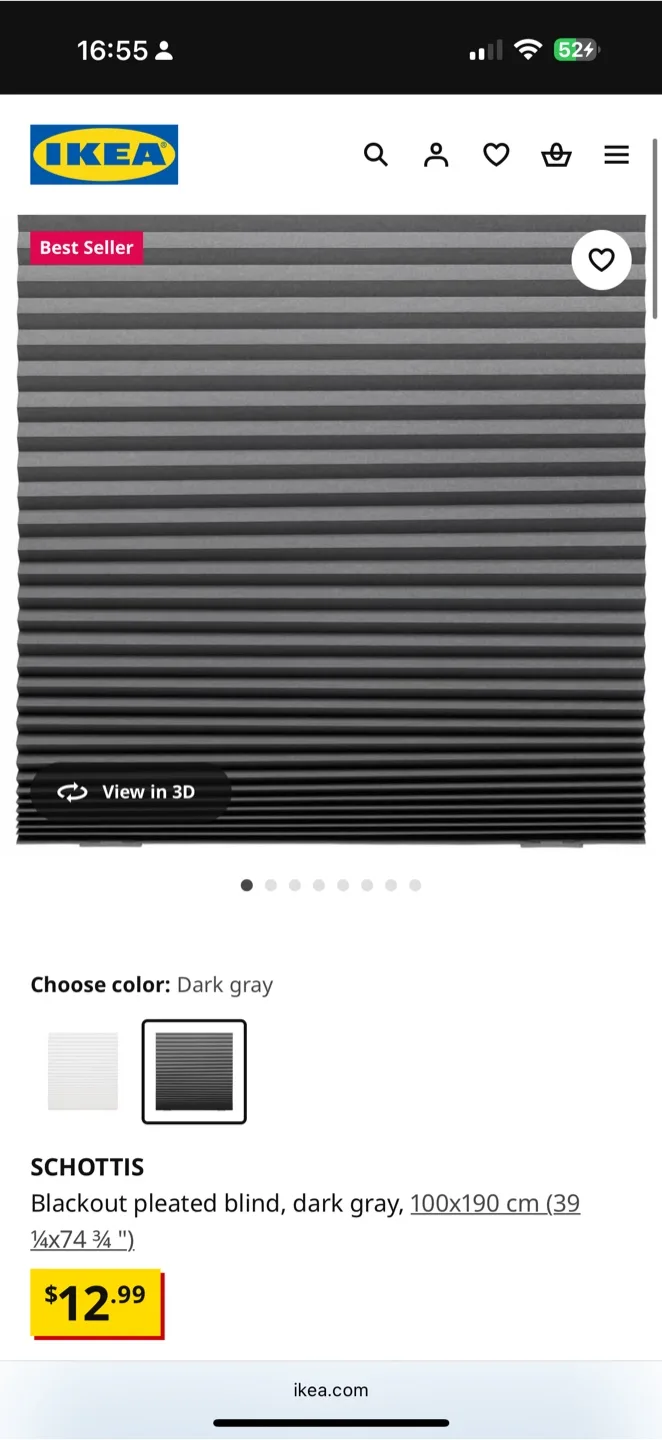 4x IKEA SCHOTTIS Block-Out Roller Blind - 100x190 cm thumbnail