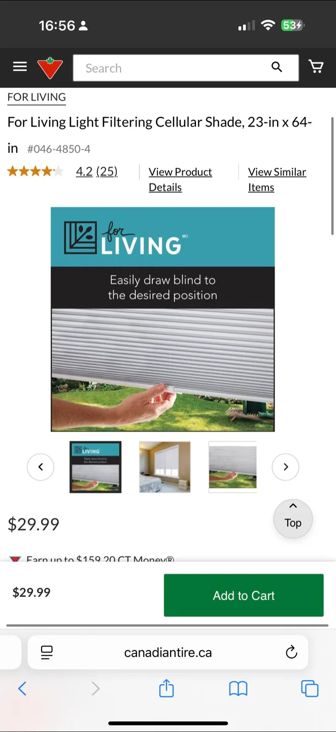 Brand New - For Living Cordless PVC Blinds 34x64 thumbnail