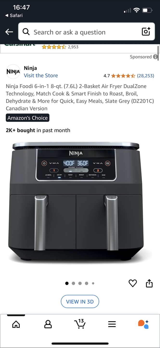 Ninja Foodi 6-in-1 DualZone Air Fryer