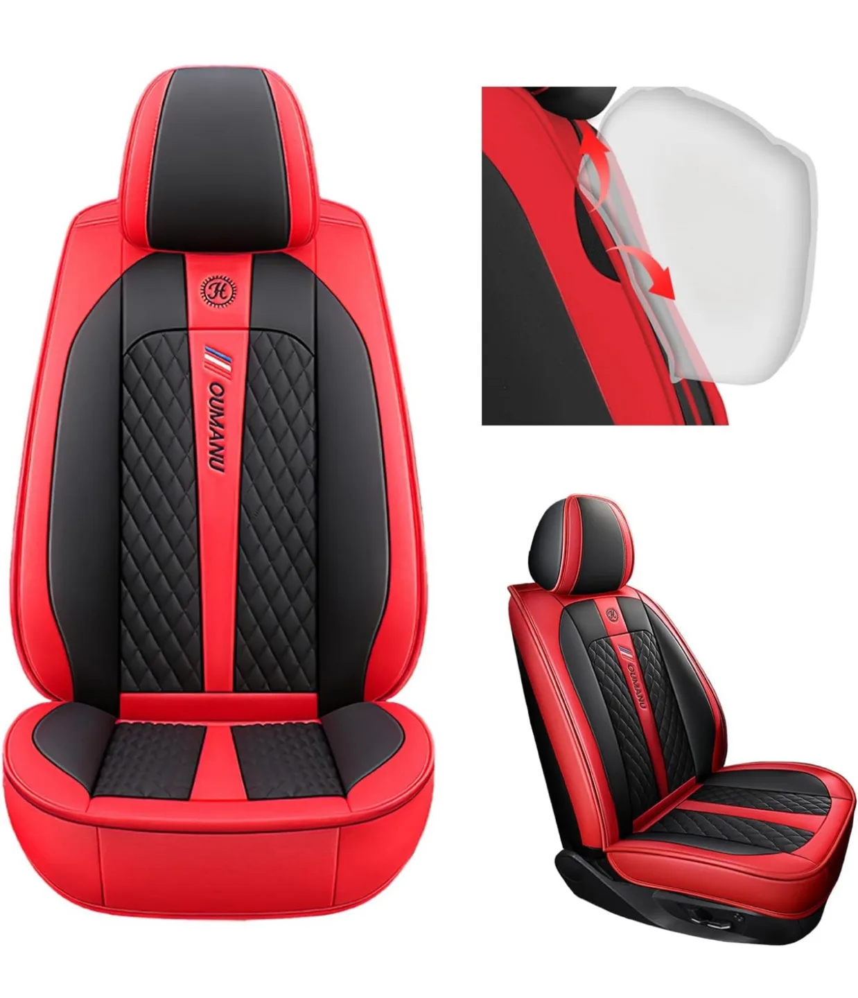 OUMANU Car Seat Cover - Red & Black thumbnail