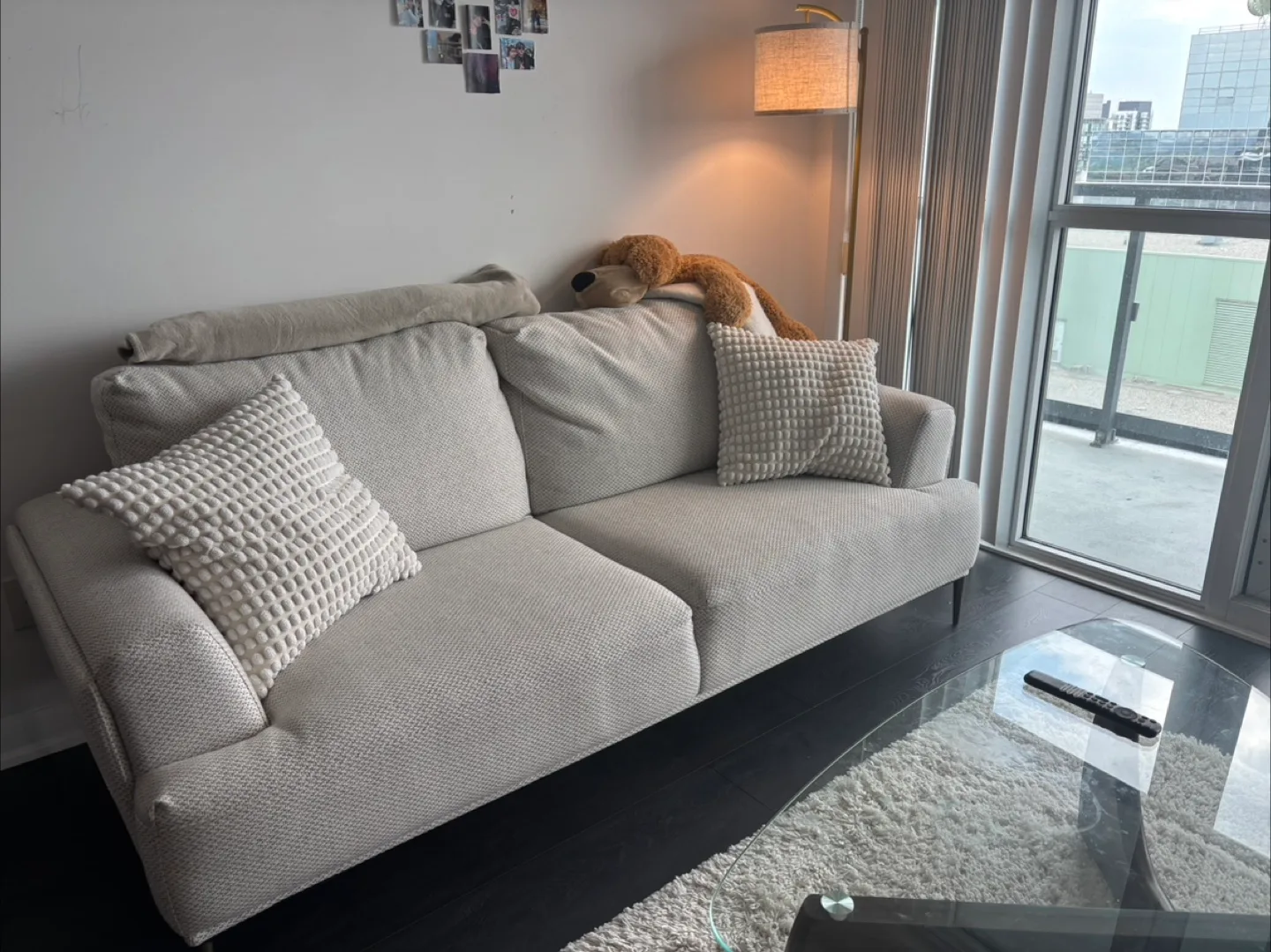 Neutral-toned Two-Seater Sofa