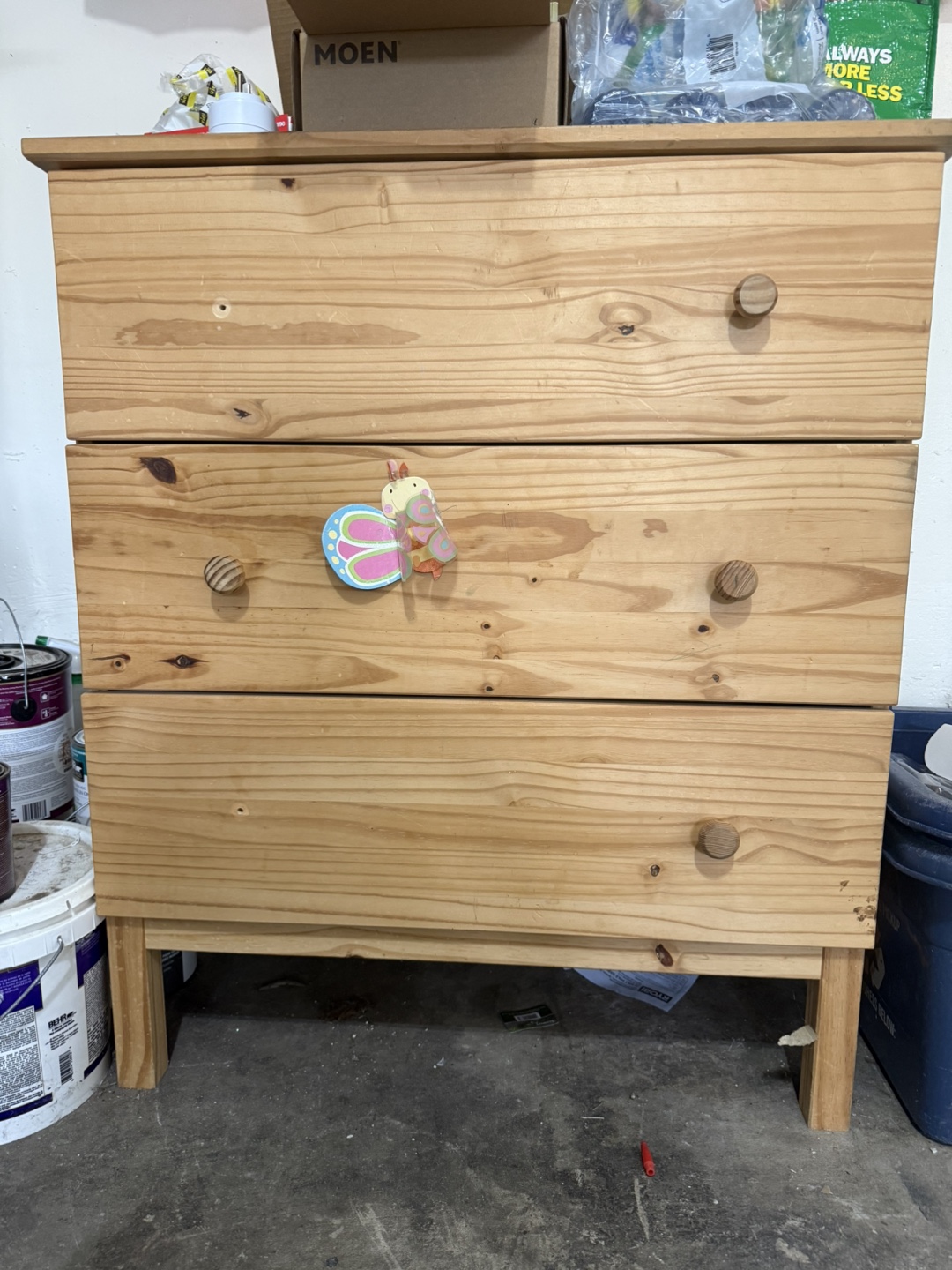 Wooden 3-Drawer Dresser