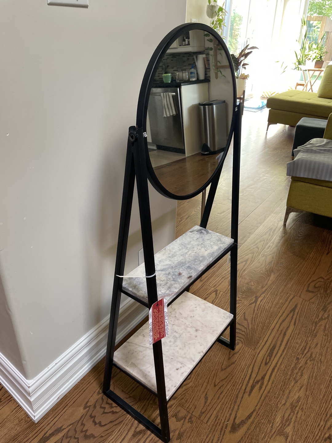 Mirror on Stand with Marble Shelves - photo 4