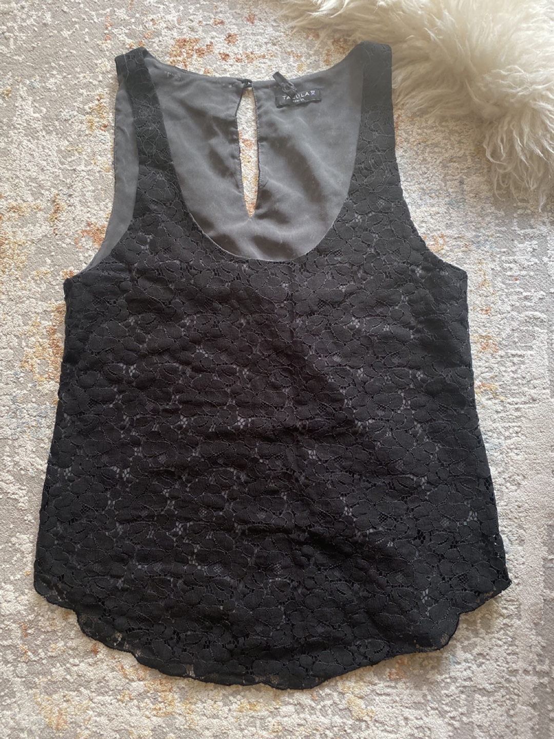 Talula Black Lace Tank Top - XS