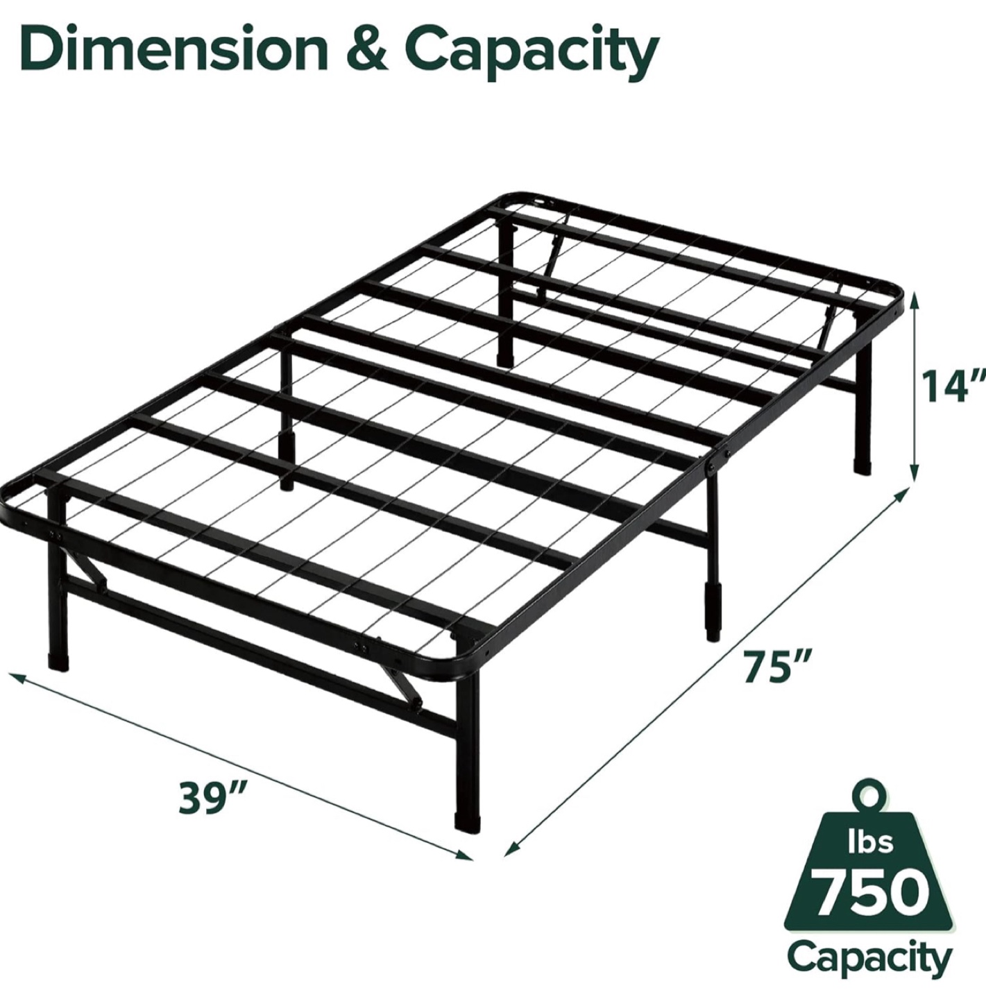 Zinus Metal Bed Frame - Twin Size (NEW)