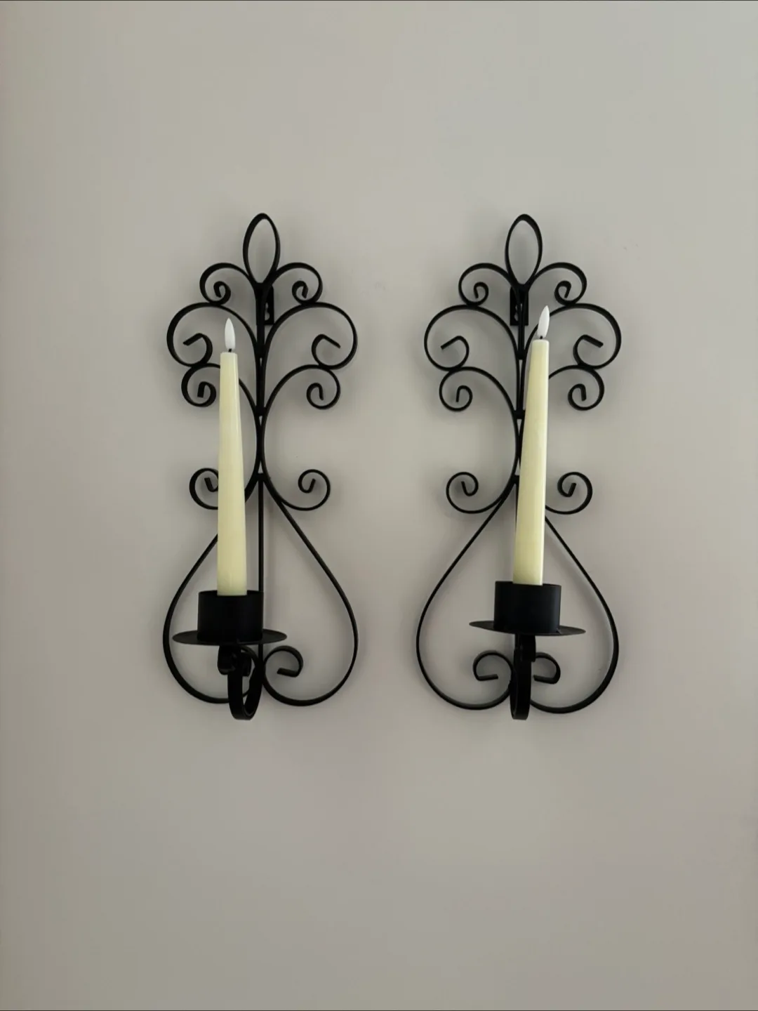 Black Metal Wall Candle Holders (Set of 2) thumbnail