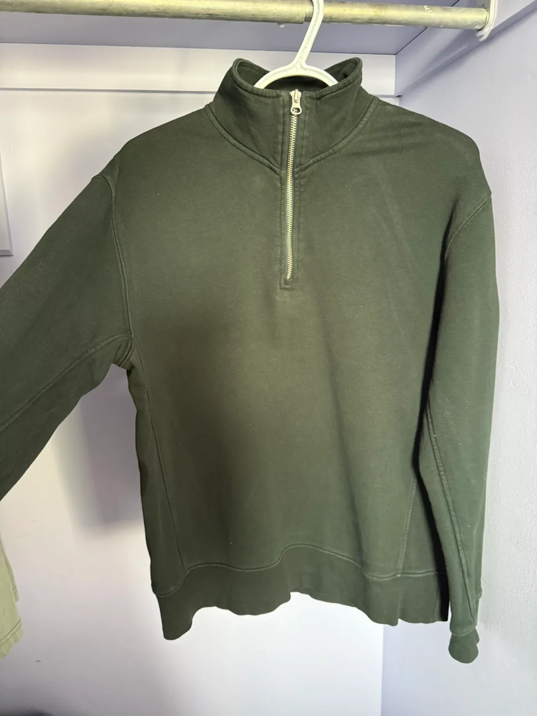 Zara Green Quarter-Zip Sweater - Size S thumbnail