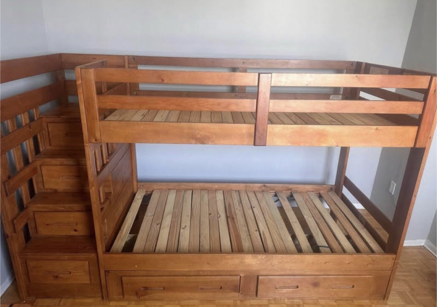 Wooden Bunk Bed with Stairs & Storage - photo 3