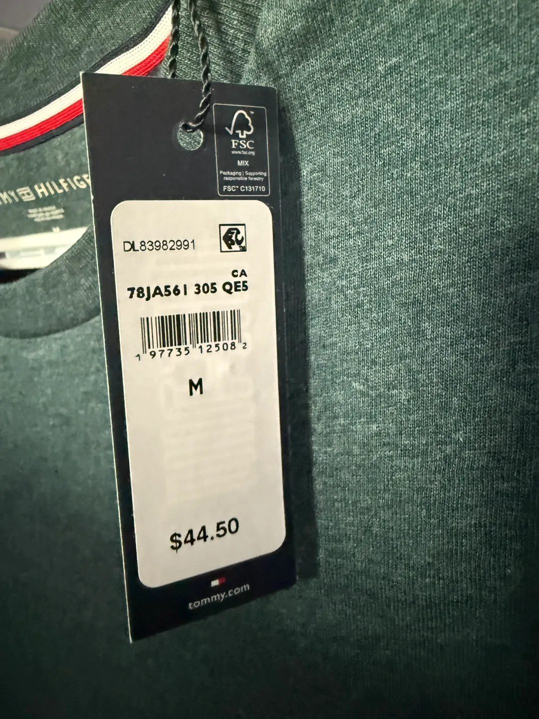 Tommy Hilfiger Green T-Shirt - Size M image indicator(3)