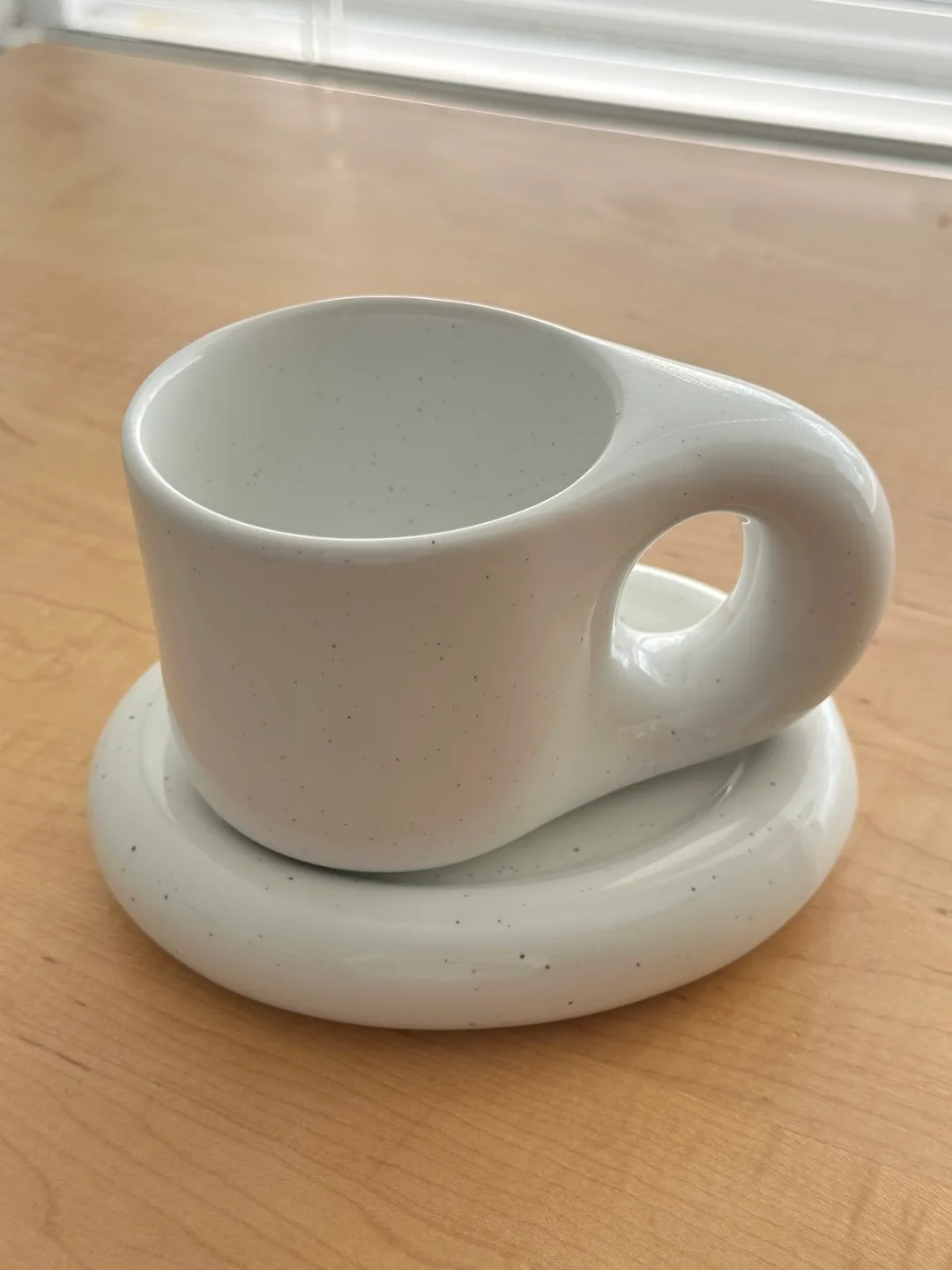 Speckled White Mug and Saucer Set thumbnail
