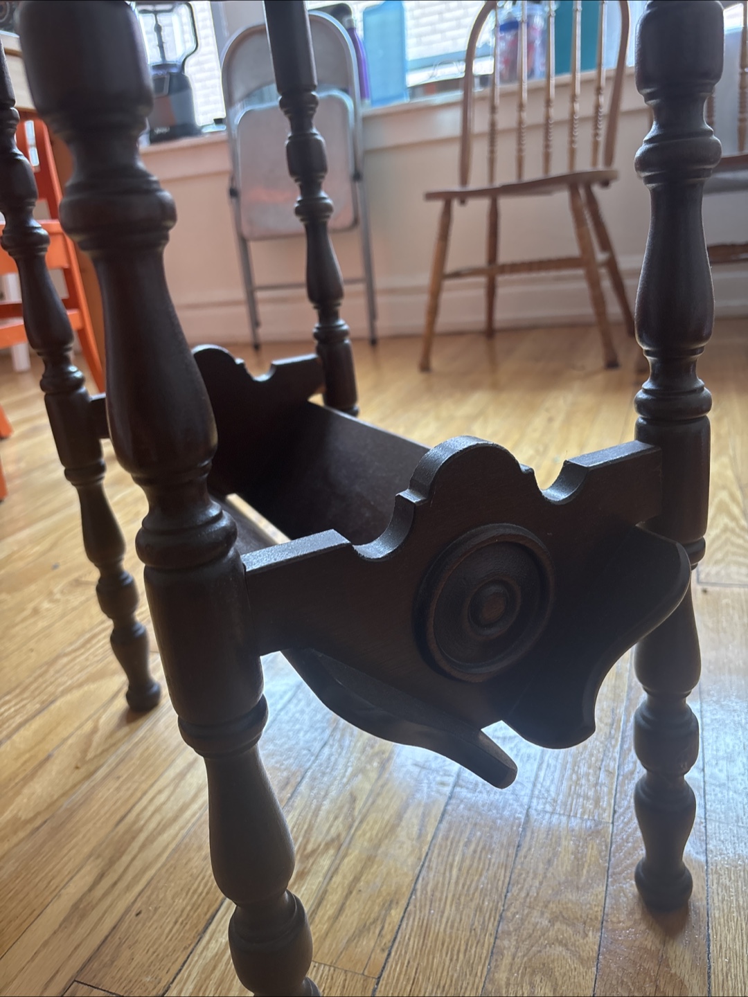 Vintage Dark Wood Book Side Table - photo 2