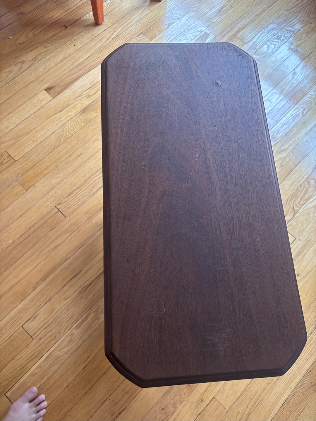 Vintage Dark Wood Book Side Table