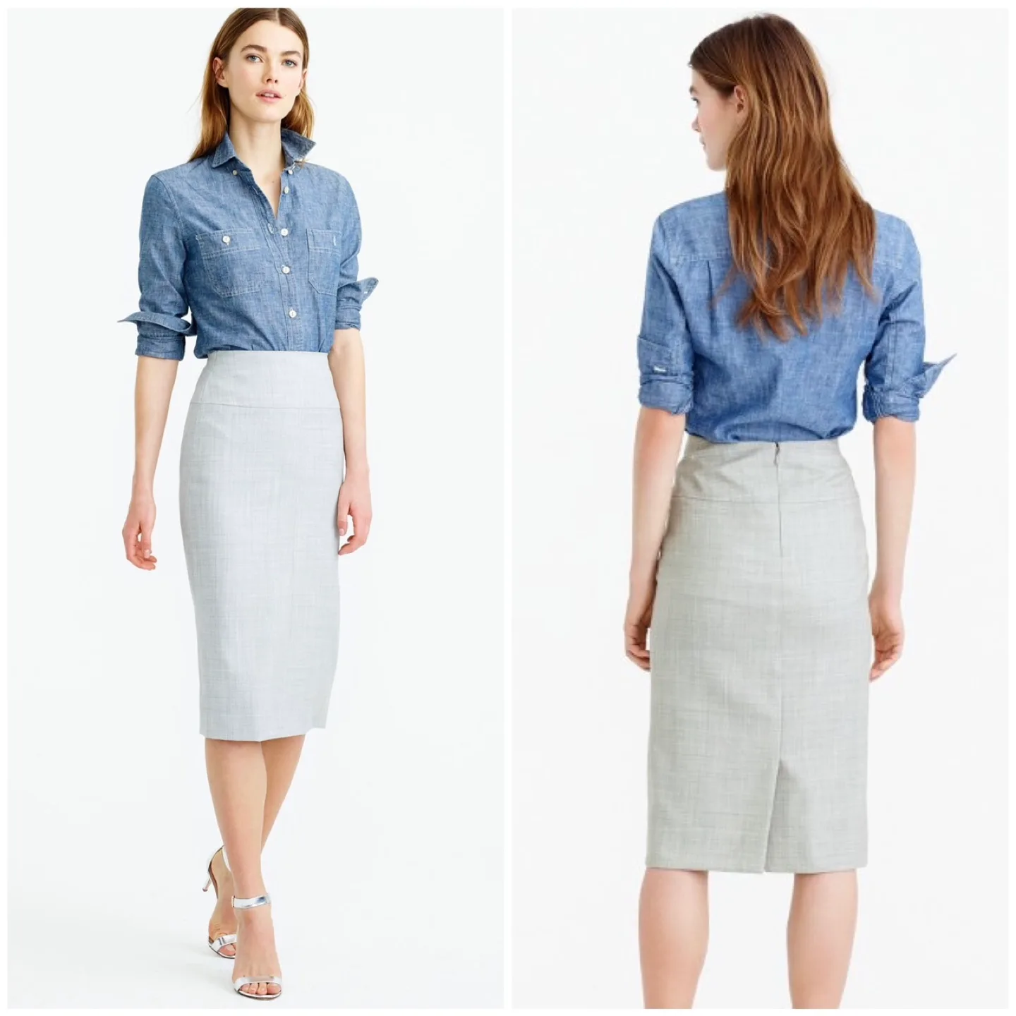 J. Crew Longline Director Pencil Skirt in Super 120s Wool thumbnail
